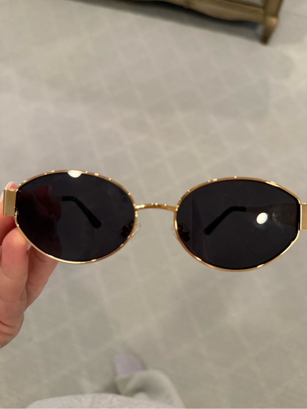 Gold Frame Black Lens Sunglasses